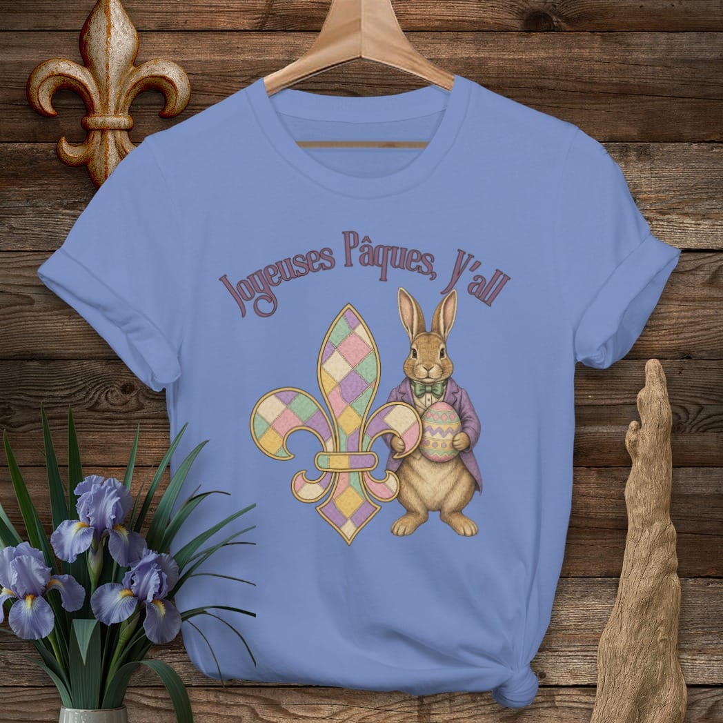 S / Iris Louisiana Joyeuses Pâques Y'all T-Shirt by Laissez Faire Wear