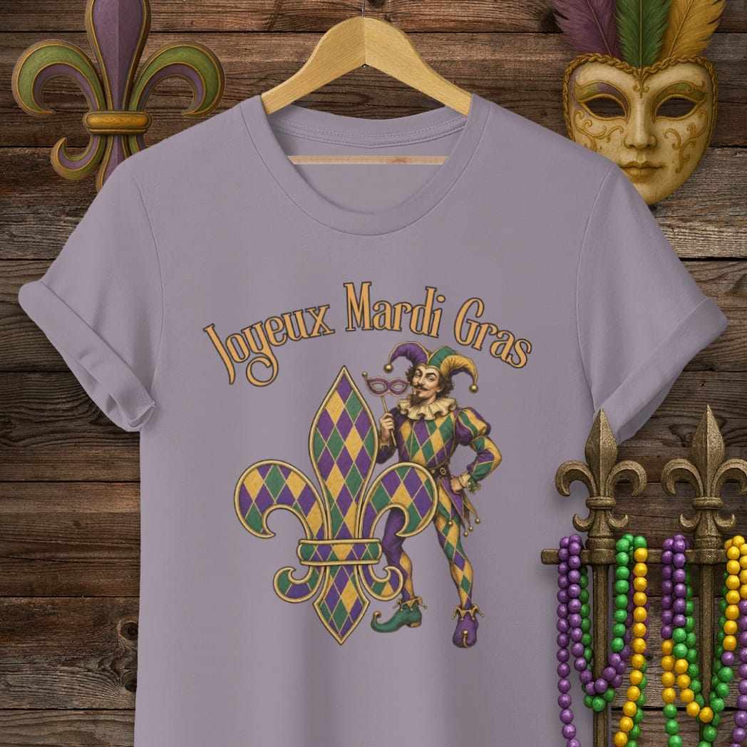 S / Paragon Louisiana Joyeux Mardi Gras T-Shirt by Laissez Faire Wear