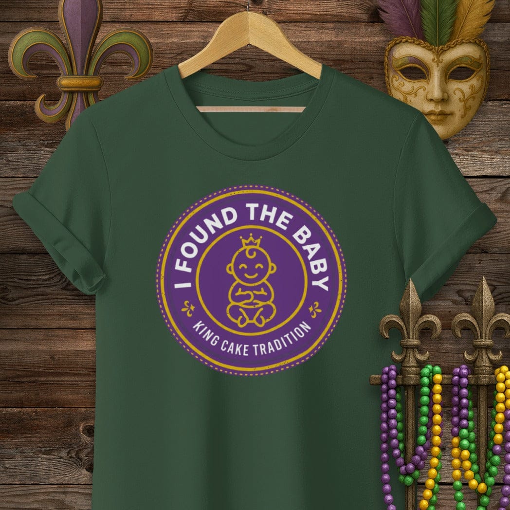S / Forest Green Louisiana King Cake Tradition T-Shirt by Laissez Faire Wear