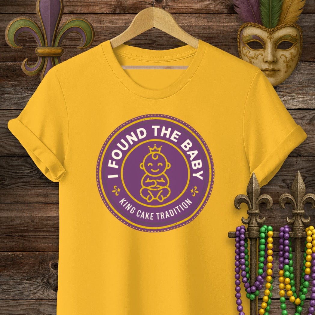 S / Gold Louisiana King Cake Tradition T-Shirt by Laissez Faire Wear