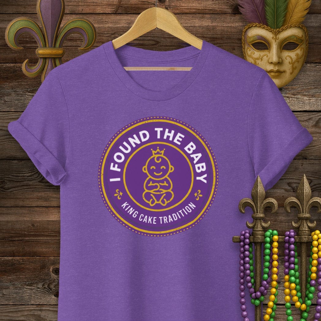 S / Heather Purple Louisiana King Cake Tradition T-Shirt by Laissez Faire Wear