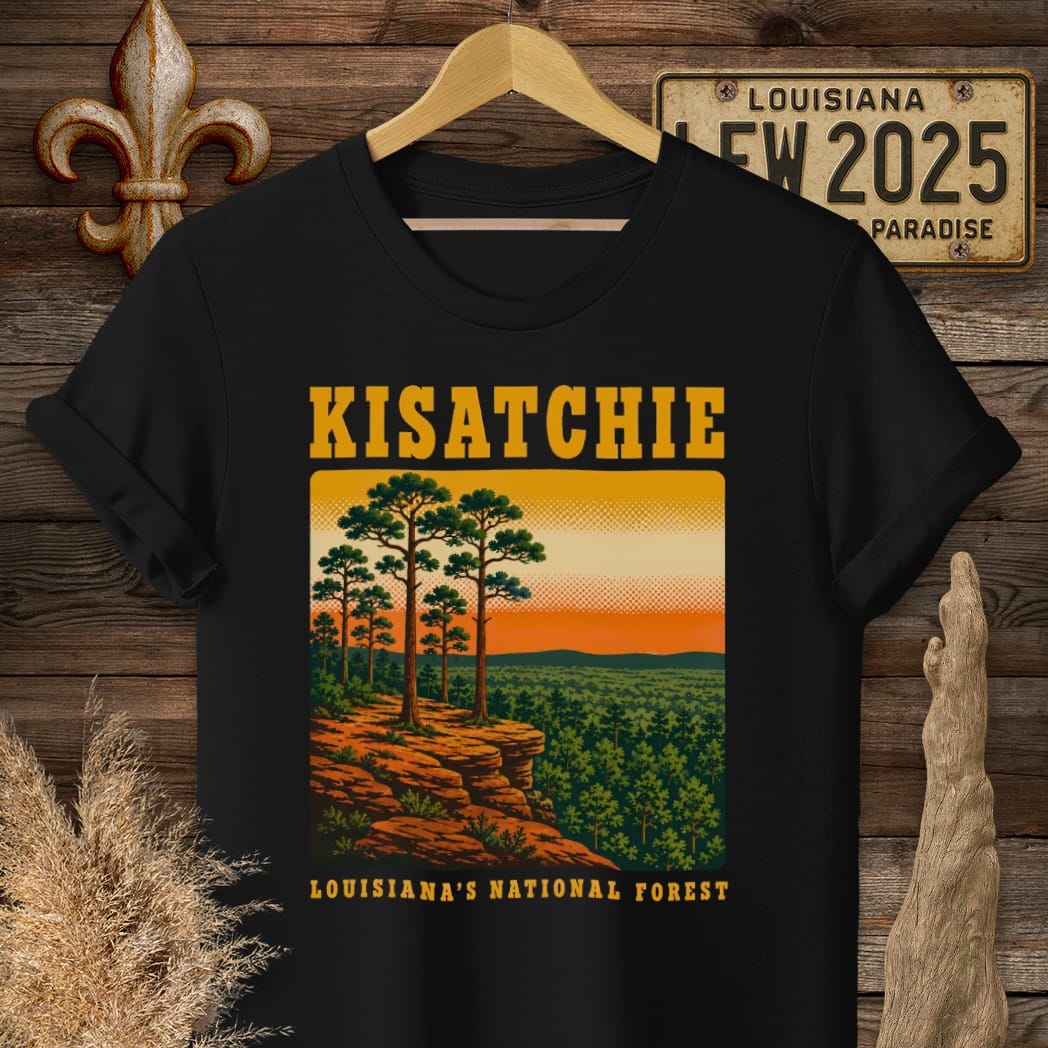 S / Black Louisiana Kisatchie T-Shirt by Laissez Faire Wear