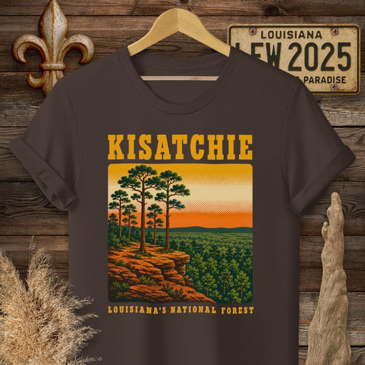 S / Dark Chocolate Louisiana Kisatchie T-Shirt by Laissez Faire Wear