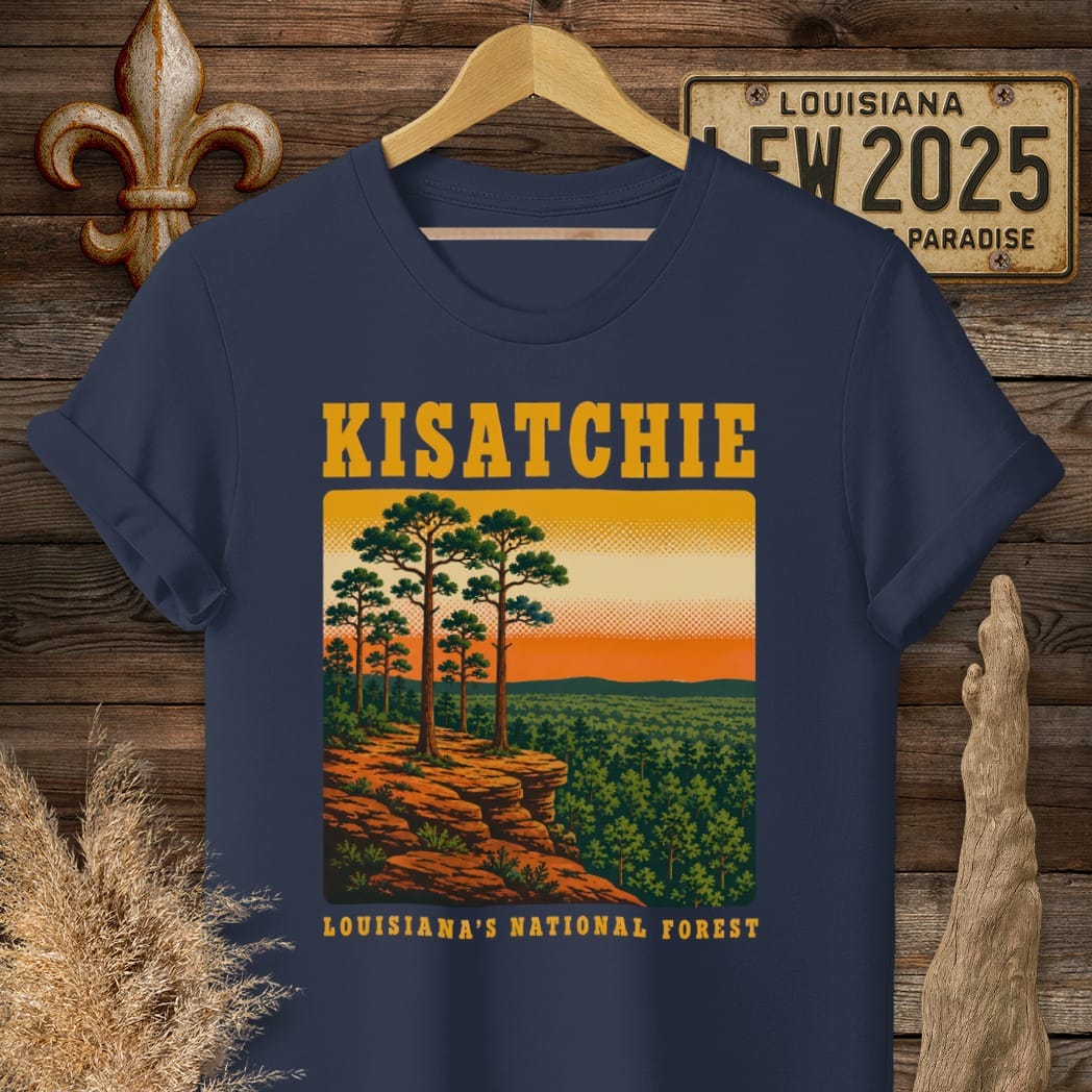 S / Navy Louisiana Kisatchie T-Shirt by Laissez Faire Wear
