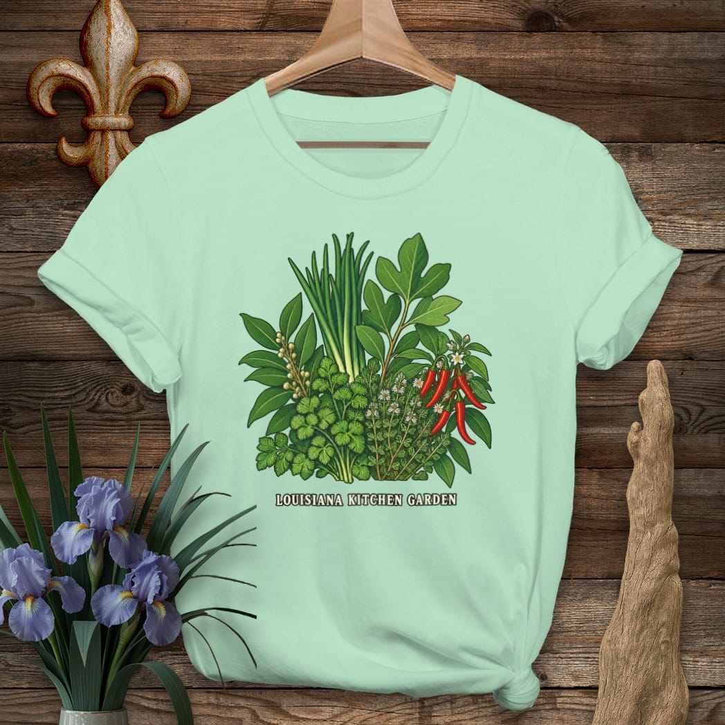 S / Mint Green Louisiana Kitchen Garden T-Shirt by Laissez Faire Wear