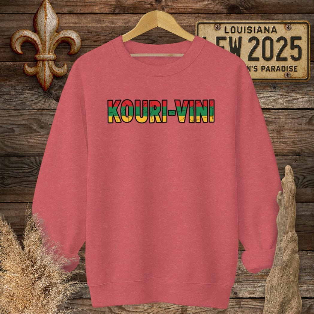 S / Heather Scarlet Red Louisiana Kouri-Vini Sweatshirt by Laissez Faire Wear