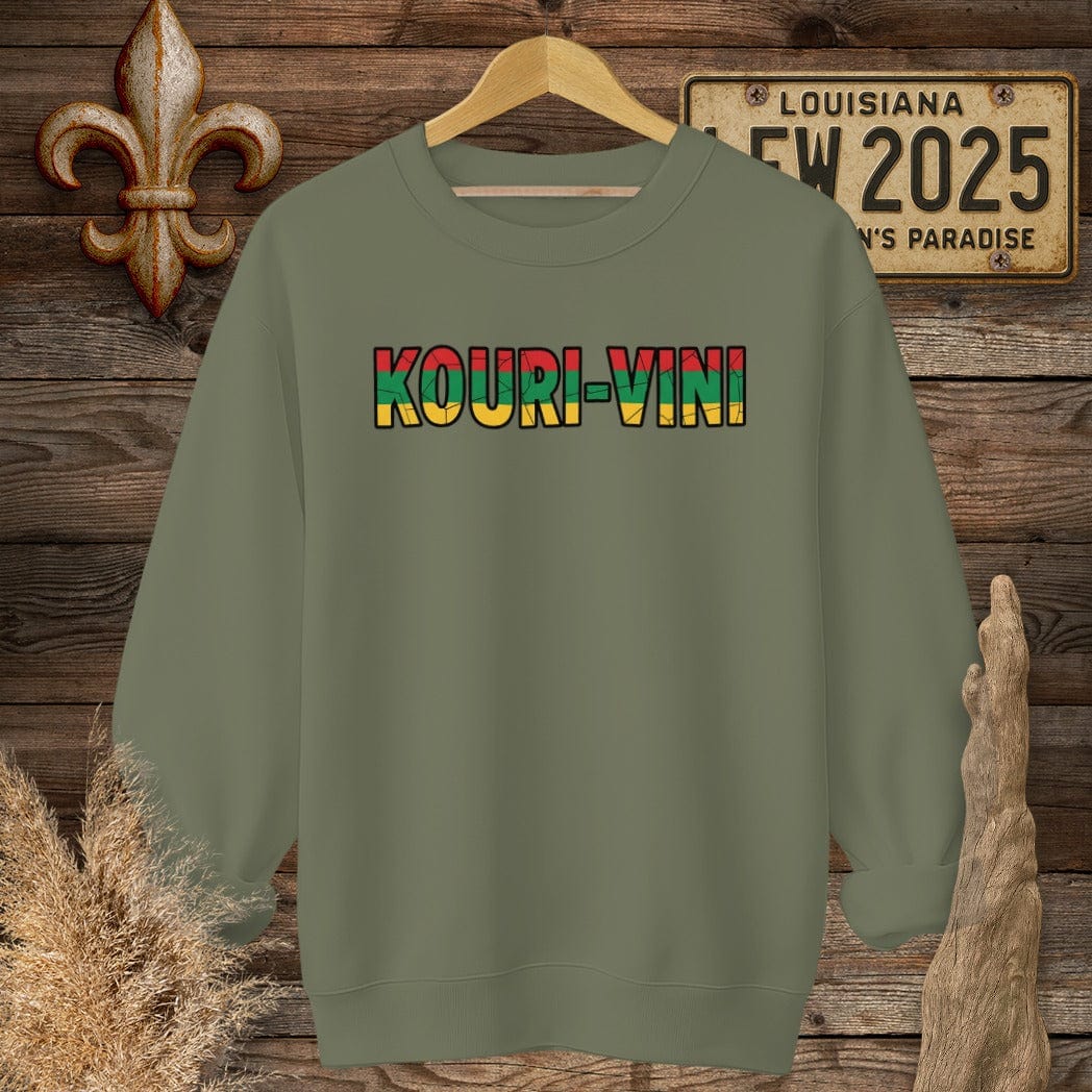 S / Military Green Louisiana Kouri-Vini Sweatshirt by Laissez Faire Wear