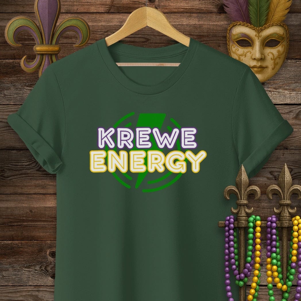 S / Forest Green Louisiana Krewe Energy T-Shirt by Laissez Faire Wear