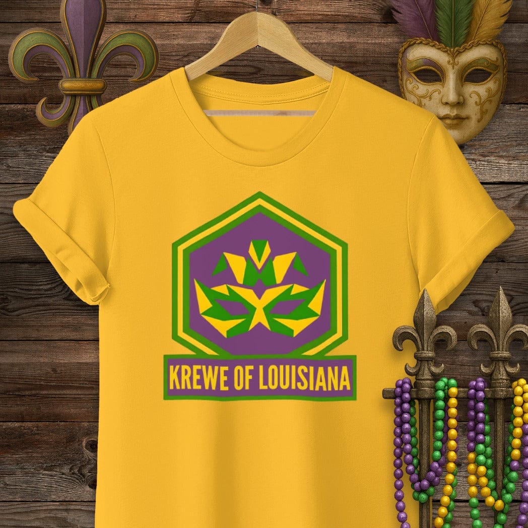 S / Gold Louisiana Krewe of Louisiana T-Shirt by Laissez Faire Wear