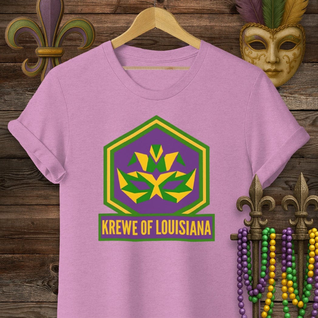 S / Heather Radiant Orchid Louisiana Krewe of Louisiana T-Shirt by Laissez Faire Wear