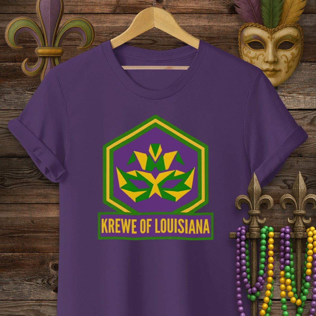 S / Purple Louisiana Krewe of Louisiana T-Shirt by Laissez Faire Wear