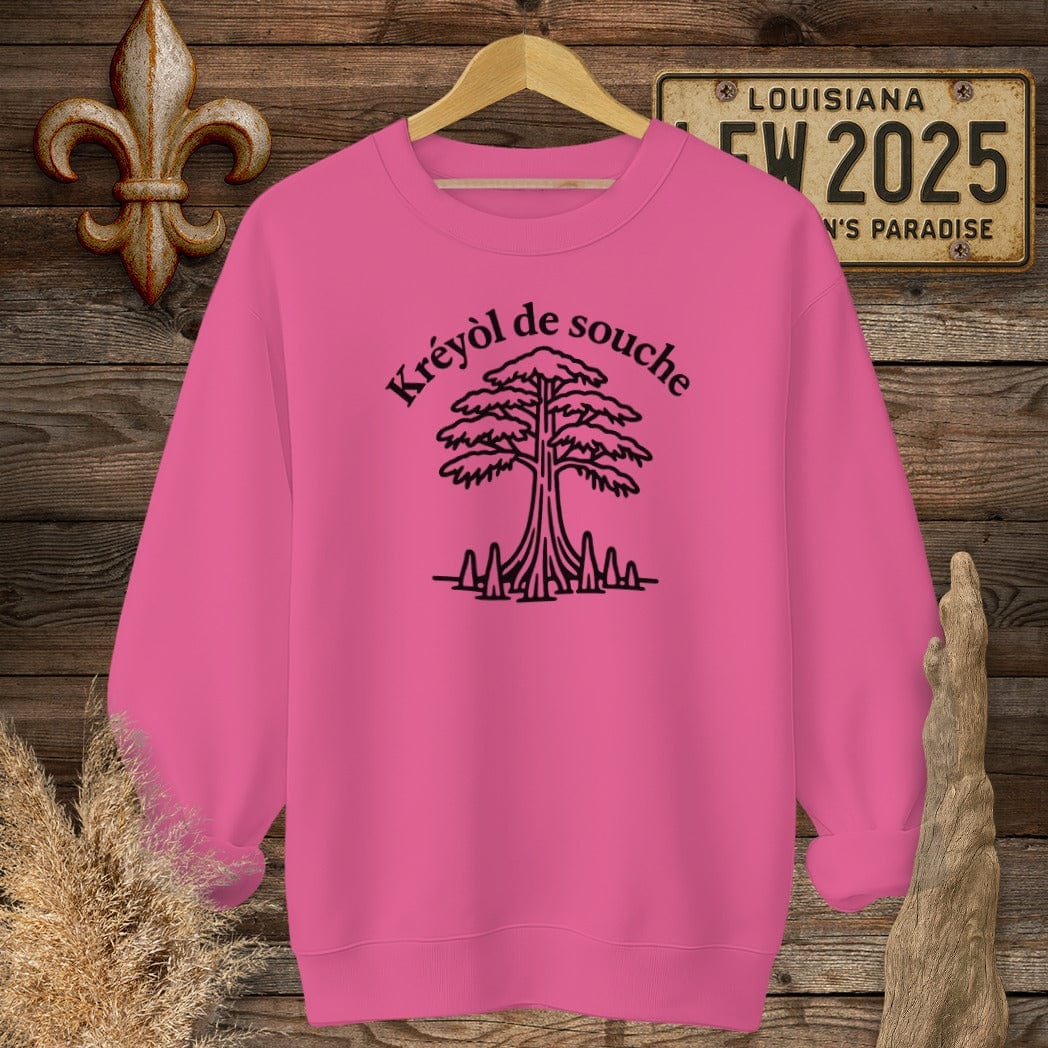 S / Heliconia Louisiana Kreyol de Souche (Native Creole) Sweatshirt by Laissez Faire Wear