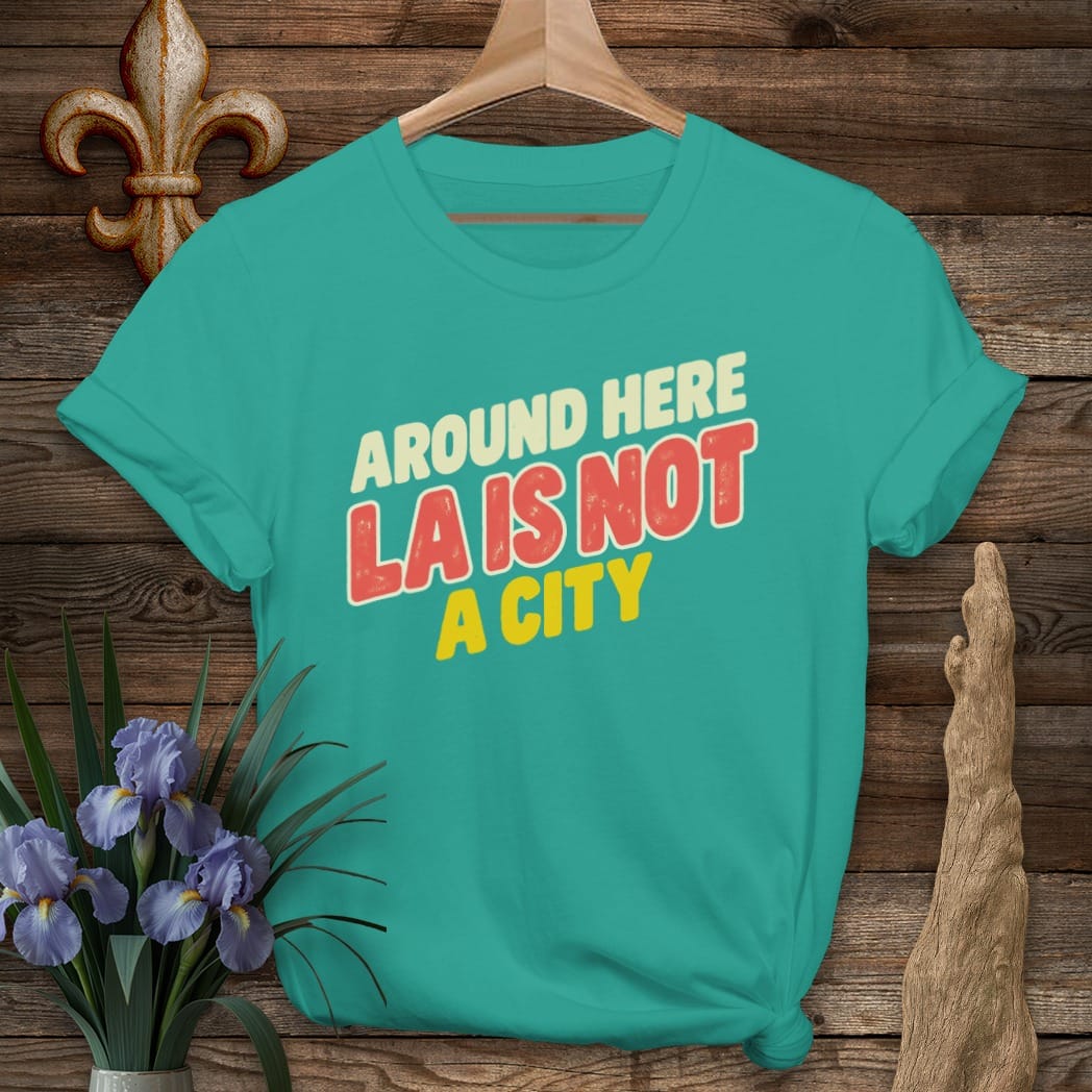 S / Jade Dome Louisiana LA Is Not A City T-Shirt by Laissez Faire Wear