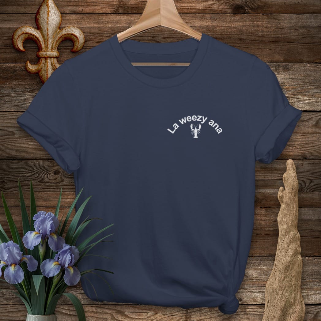 S / Navy Louisiana La Weezy Ana Pocket T-Shirt by Laissez Faire Wear
