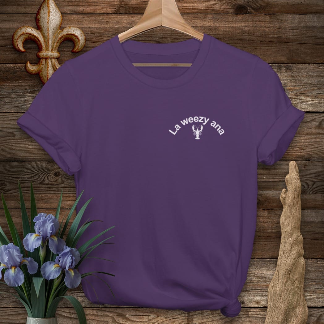 S / Purple Louisiana La Weezy Ana Pocket T-Shirt by Laissez Faire Wear