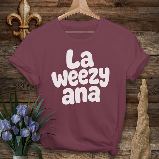 S / Maroon Louisiana La Weezy Ana T-Shirt by Laissez Faire Wear