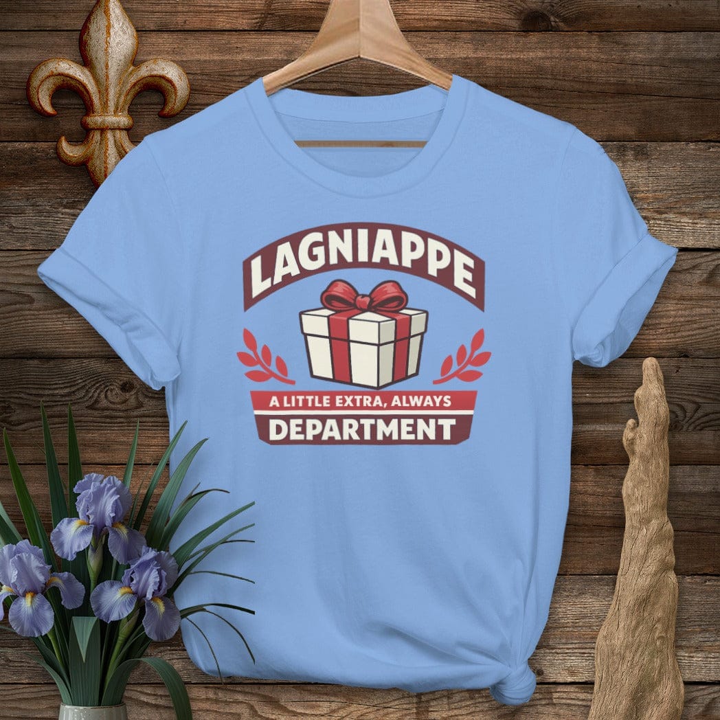 S / Carolina Blue Louisiana Lagniappe Department T-Shirt by Laissez Faire Wear