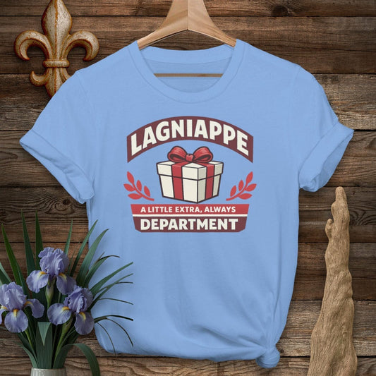 S / Carolina Blue Louisiana Lagniappe Department T-Shirt by Laissez Faire Wear