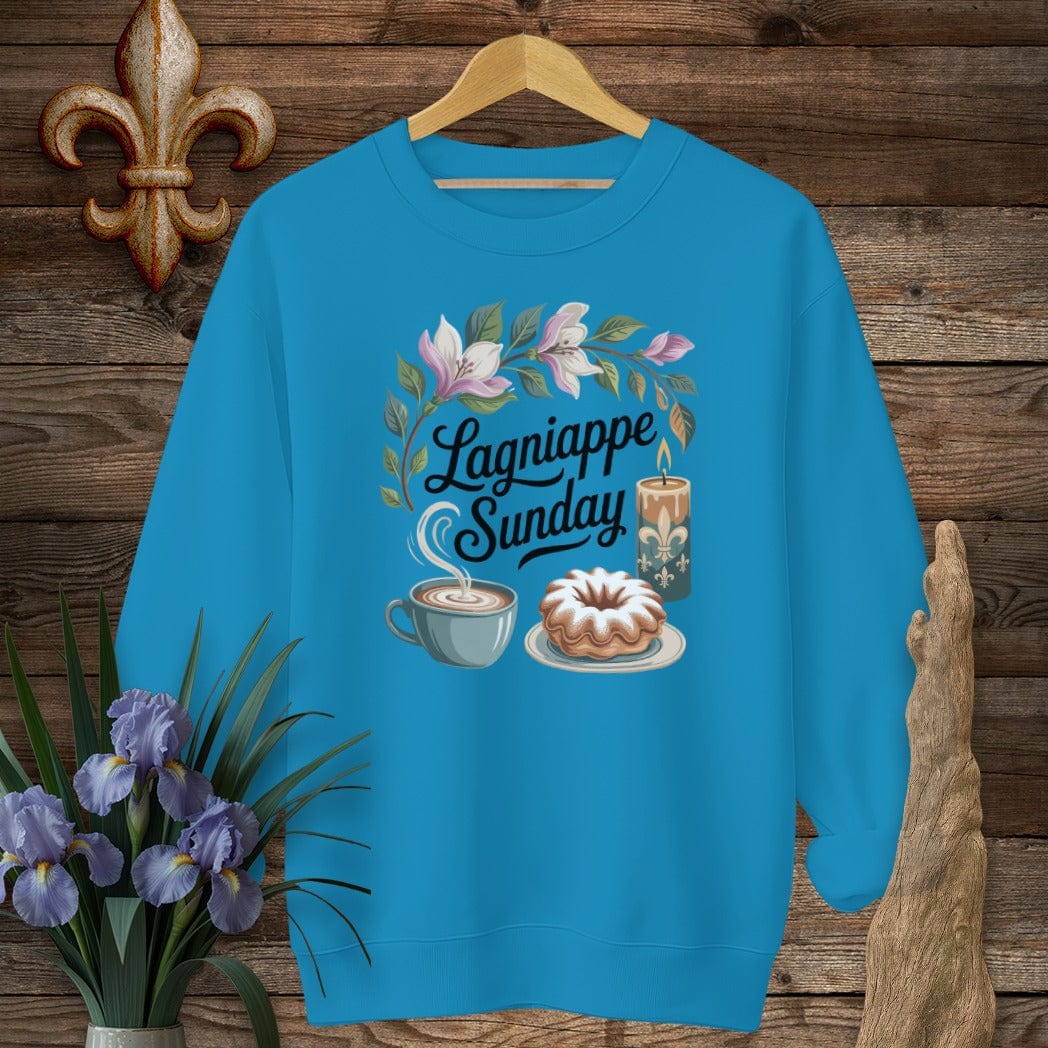 S / Sapphire Louisiana Lagniappe Sunday Sweatshirt by Laissez Faire Wear