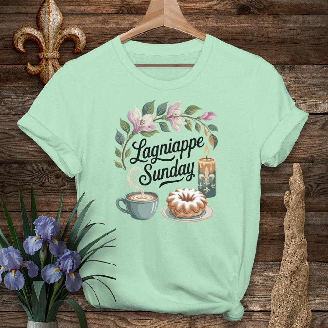 S / Mint Green Louisiana Lagniappe Sunday T-Shirt by Laissez Faire Wear