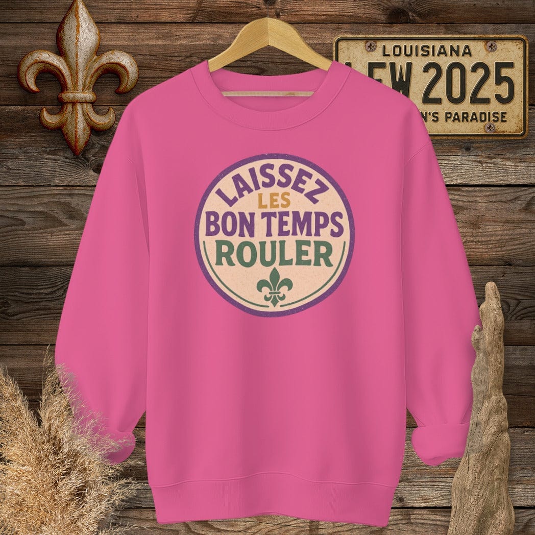 S / Heliconia Louisiana Laissez Les Bon Temps Rouler Retro Sweatshirt by Laissez Faire Wear
