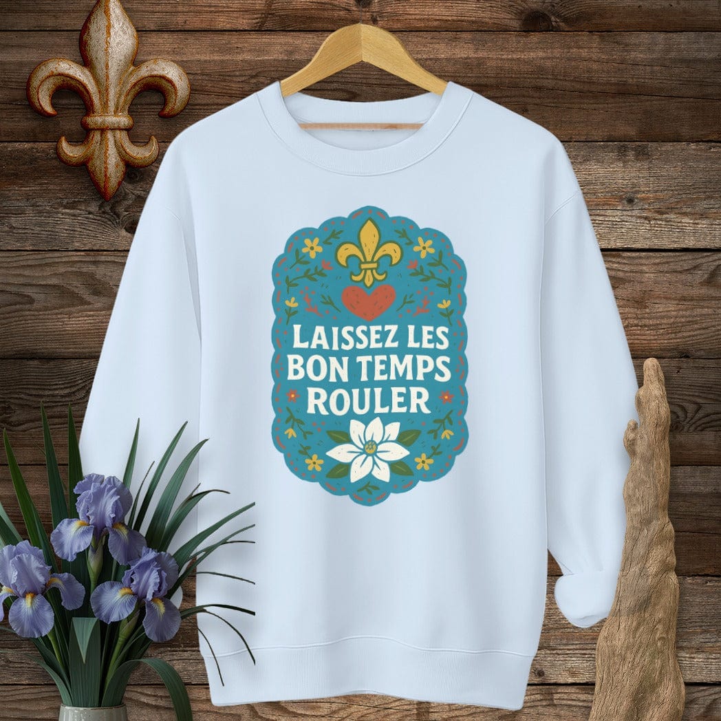 S / Light Blue Louisiana Laissez Les Bon Temps Rouler Sweatshirt by Laissez Faire Wear