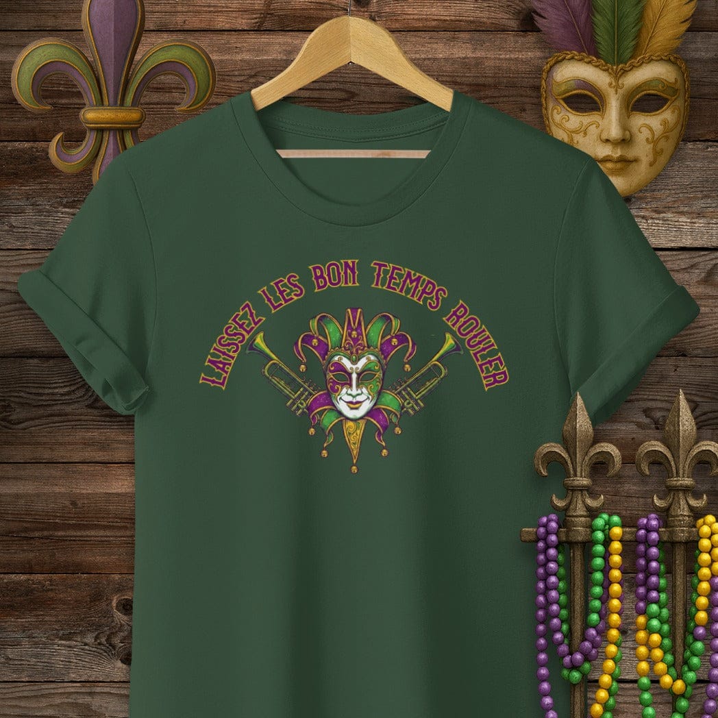 S / Forest Green Louisiana Laissez Les Bon Temps Rouler T-Shirt by Laissez Faire Wear