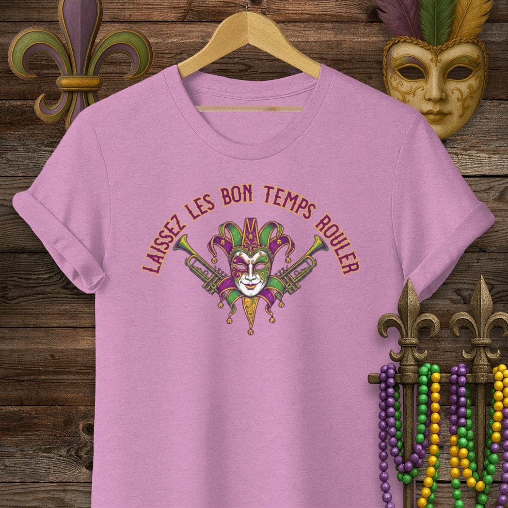 S / Heather Radiant Orchid Louisiana Laissez Les Bon Temps Rouler T-Shirt by Laissez Faire Wear