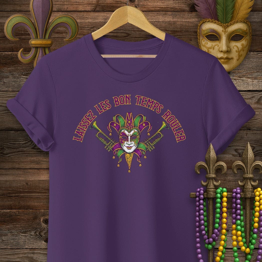 S / Purple Louisiana Laissez Les Bon Temps Rouler T-Shirt by Laissez Faire Wear