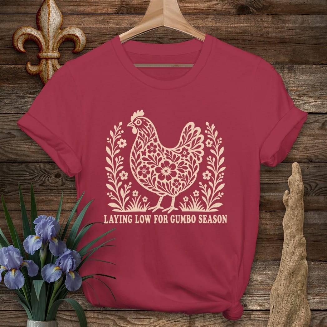S / Cardinal Red Louisiana Laying Low T-Shirt by Laissez Faire Wear