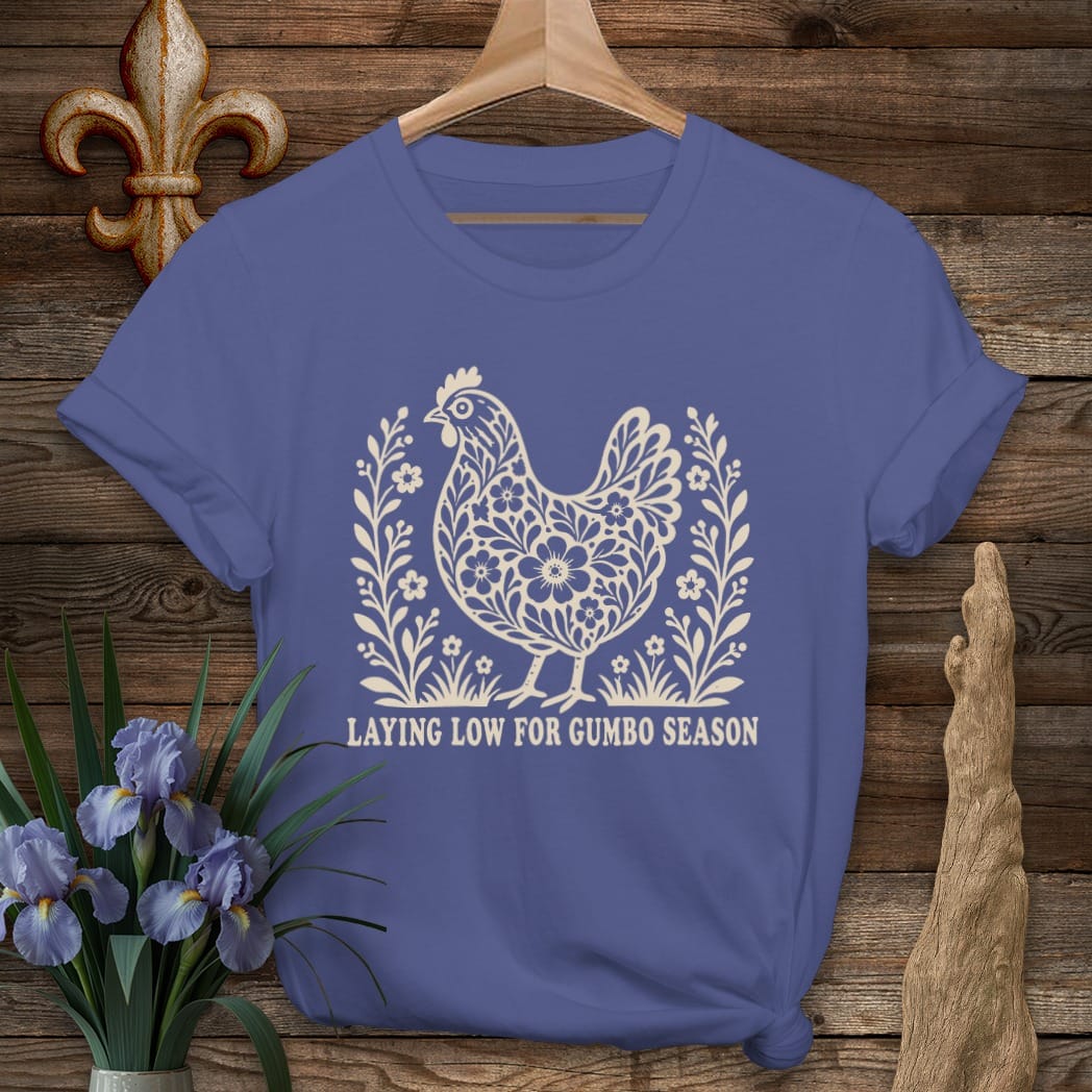 S / Metro Blue Louisiana Laying Low T-Shirt by Laissez Faire Wear
