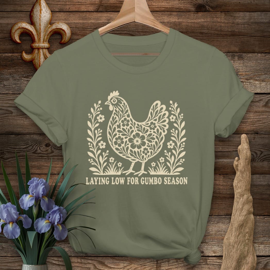 S / Military Green Louisiana Laying Low T-Shirt by Laissez Faire Wear