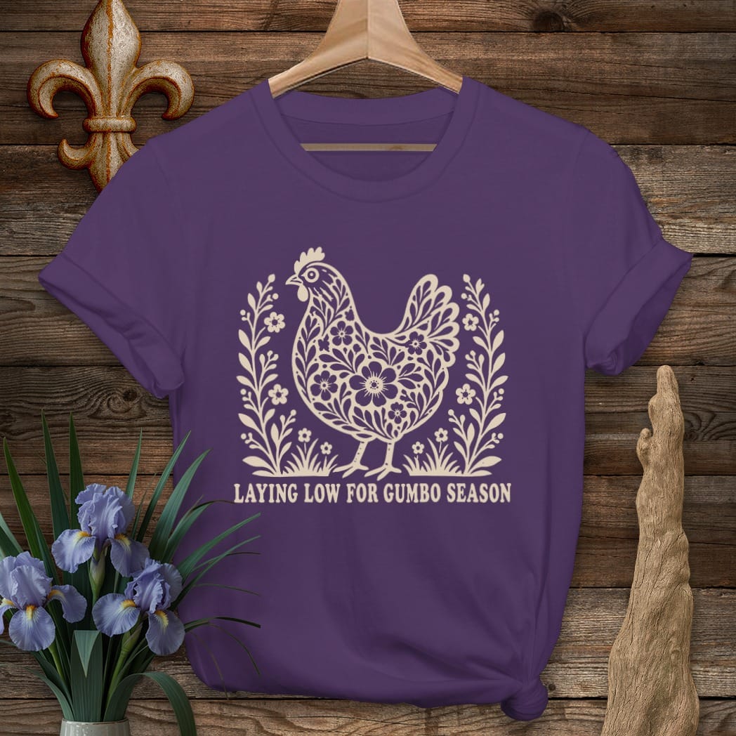 S / Purple Louisiana Laying Low T-Shirt by Laissez Faire Wear