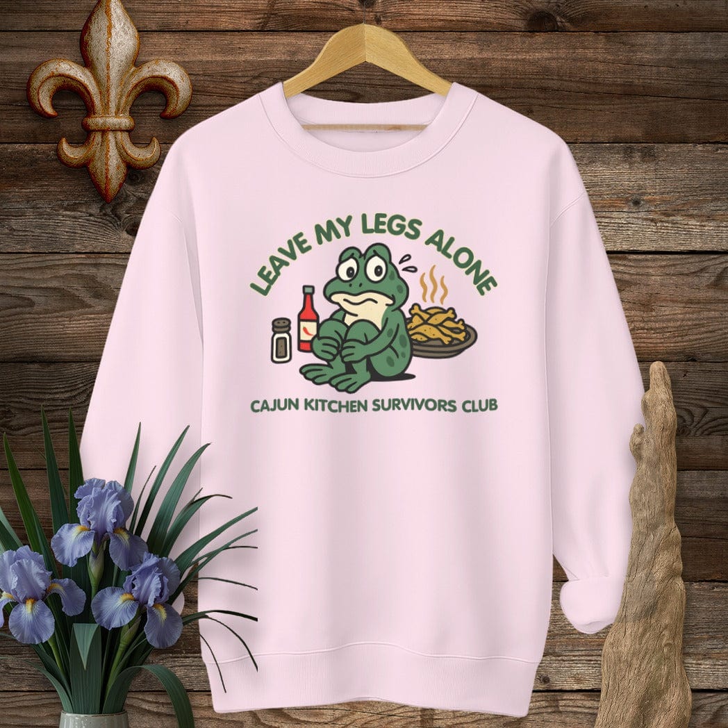 S / Light Pink Louisiana Leave My Legs Alone sweatshirt by Laissez Faire Wear