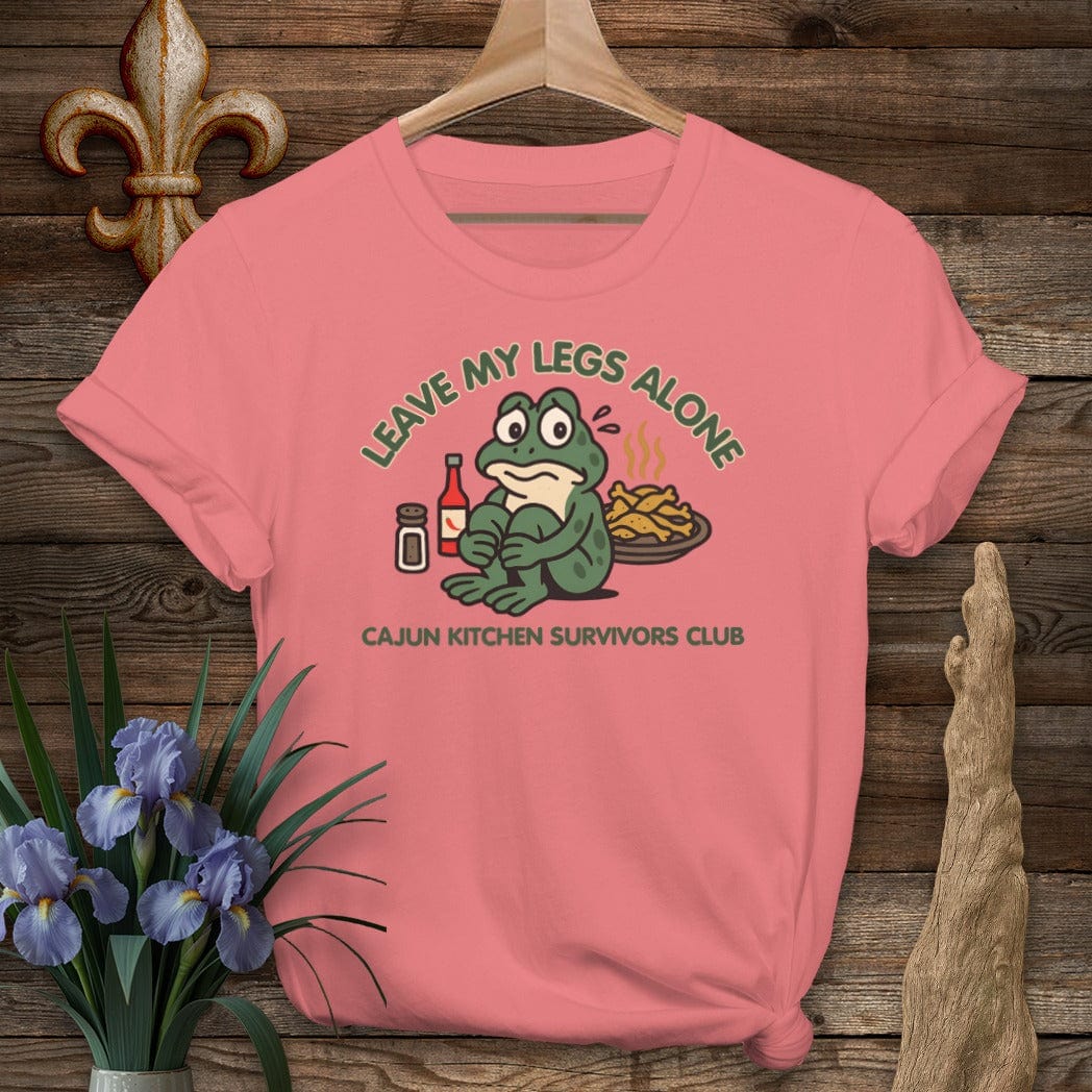 S / Coral Silk Louisiana Leave My Legs Alone T-Shirt by Laissez Faire Wear