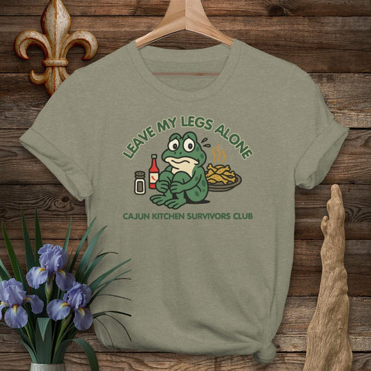 S / Heather Military Green Louisiana Leave My Legs Alone T-Shirt by Laissez Faire Wear