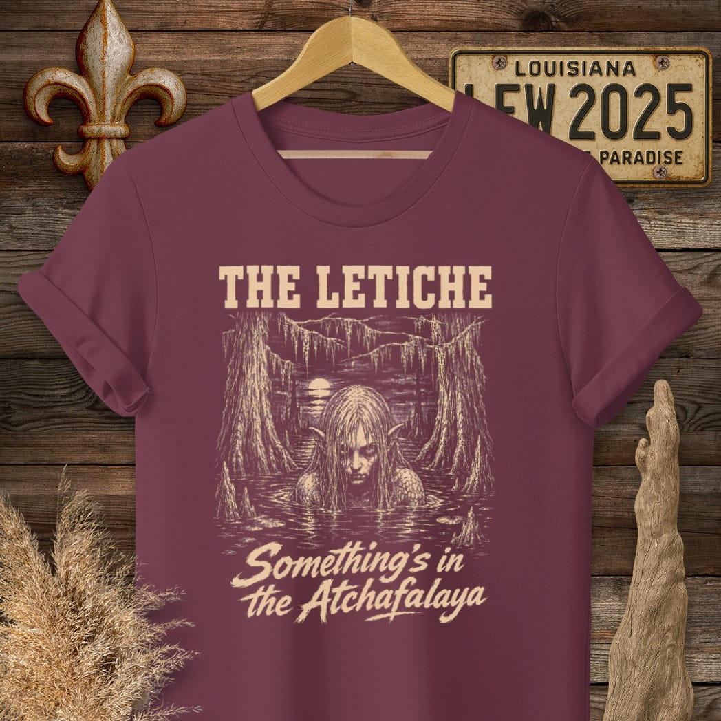 S / Maroon Louisiana Letiche T-Shirt by Laissez Faire Wear