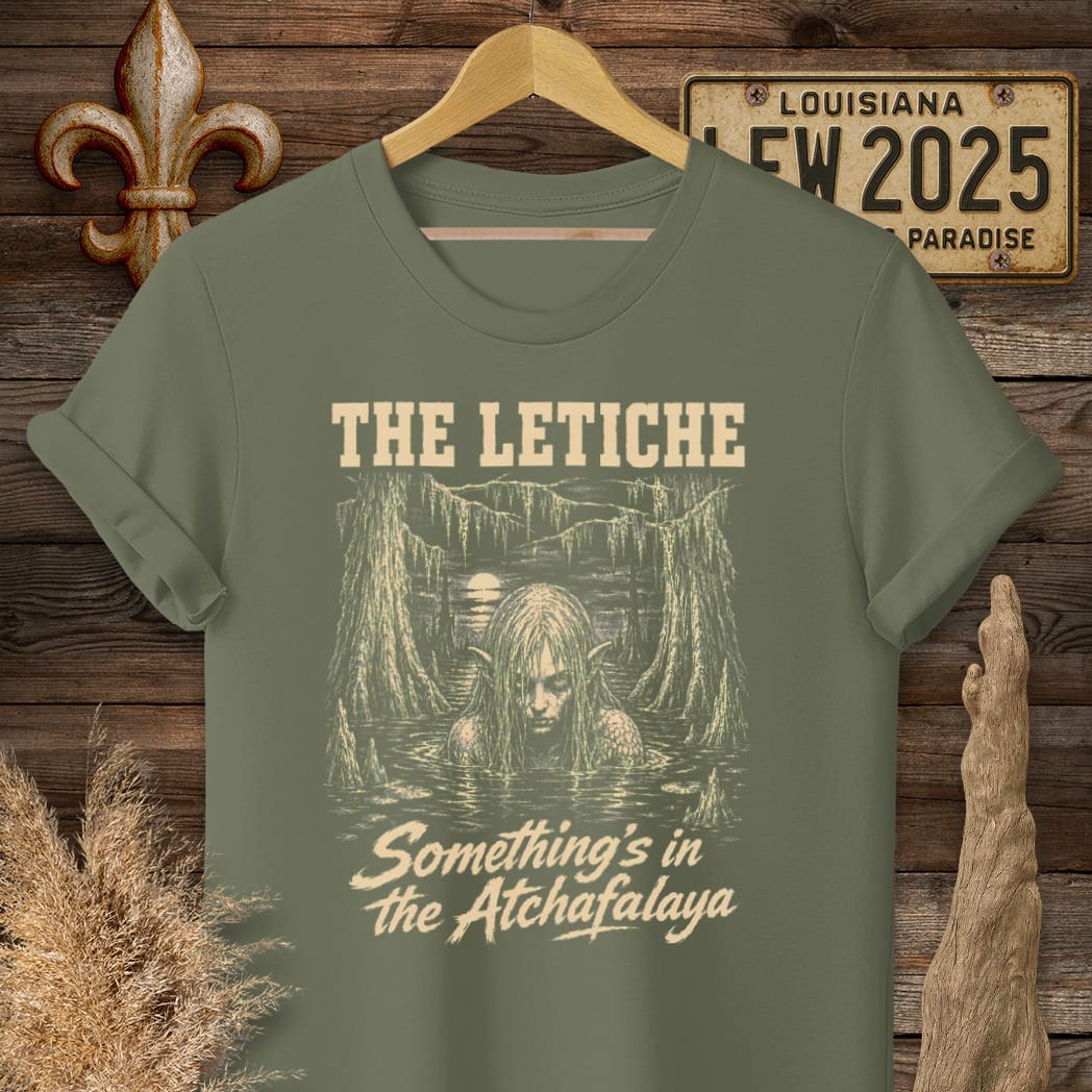 S / Military Green Louisiana Letiche T-Shirt by Laissez Faire Wear