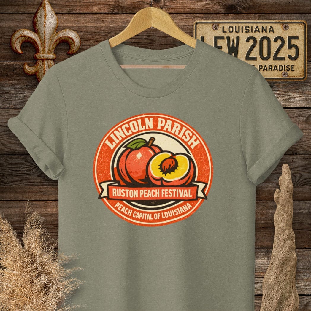 S / Heather Military Green Louisiana Lincoln Parish T-Shirt by Laissez Faire Wear