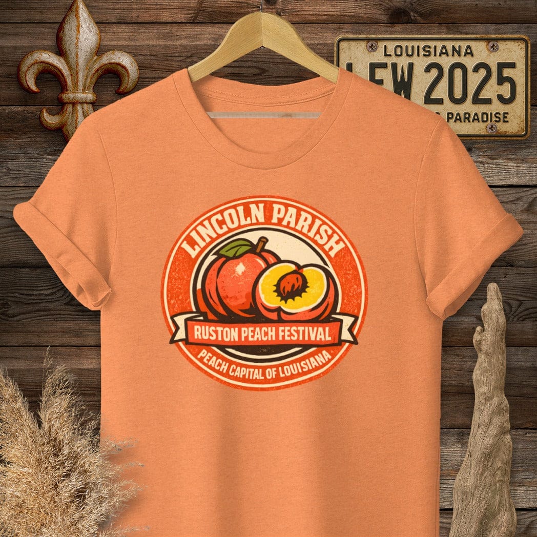 S / Heather Orange Louisiana Lincoln Parish T-Shirt by Laissez Faire Wear