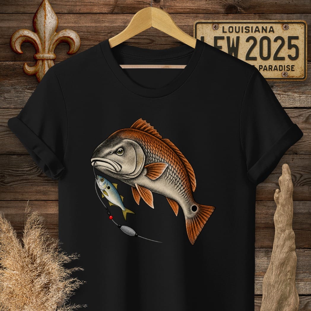 S / Black Louisiana Lip Full of Pogie T-Shirt by Laissez Faire Wear