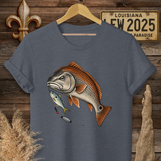 S / Heather Navy Louisiana Lip Full of Pogie T-Shirt by Laissez Faire Wear