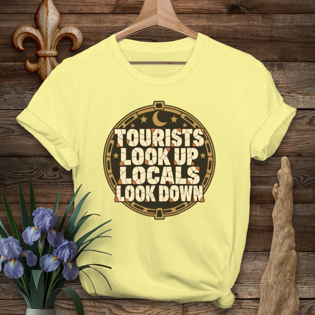 S / Cornsilk Louisiana Locals Look Down T-Shirt by Laissez Faire Wear