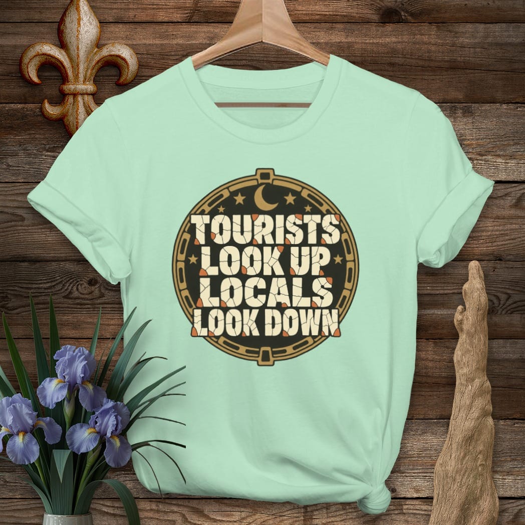 S / Mint Green Louisiana Locals Look Down T-Shirt by Laissez Faire Wear