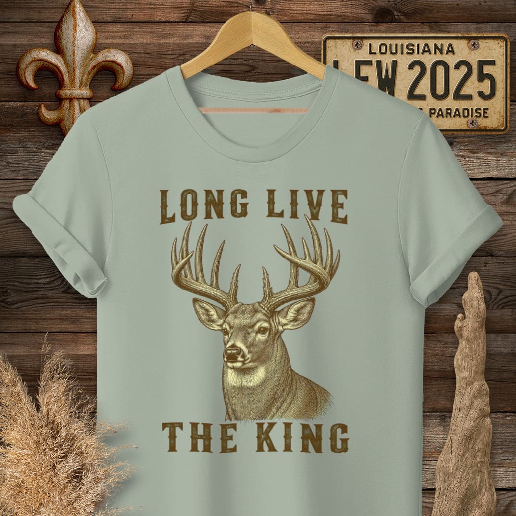 S / Sage Louisiana Long Live The King T-Shirt by Laissez Faire Wear