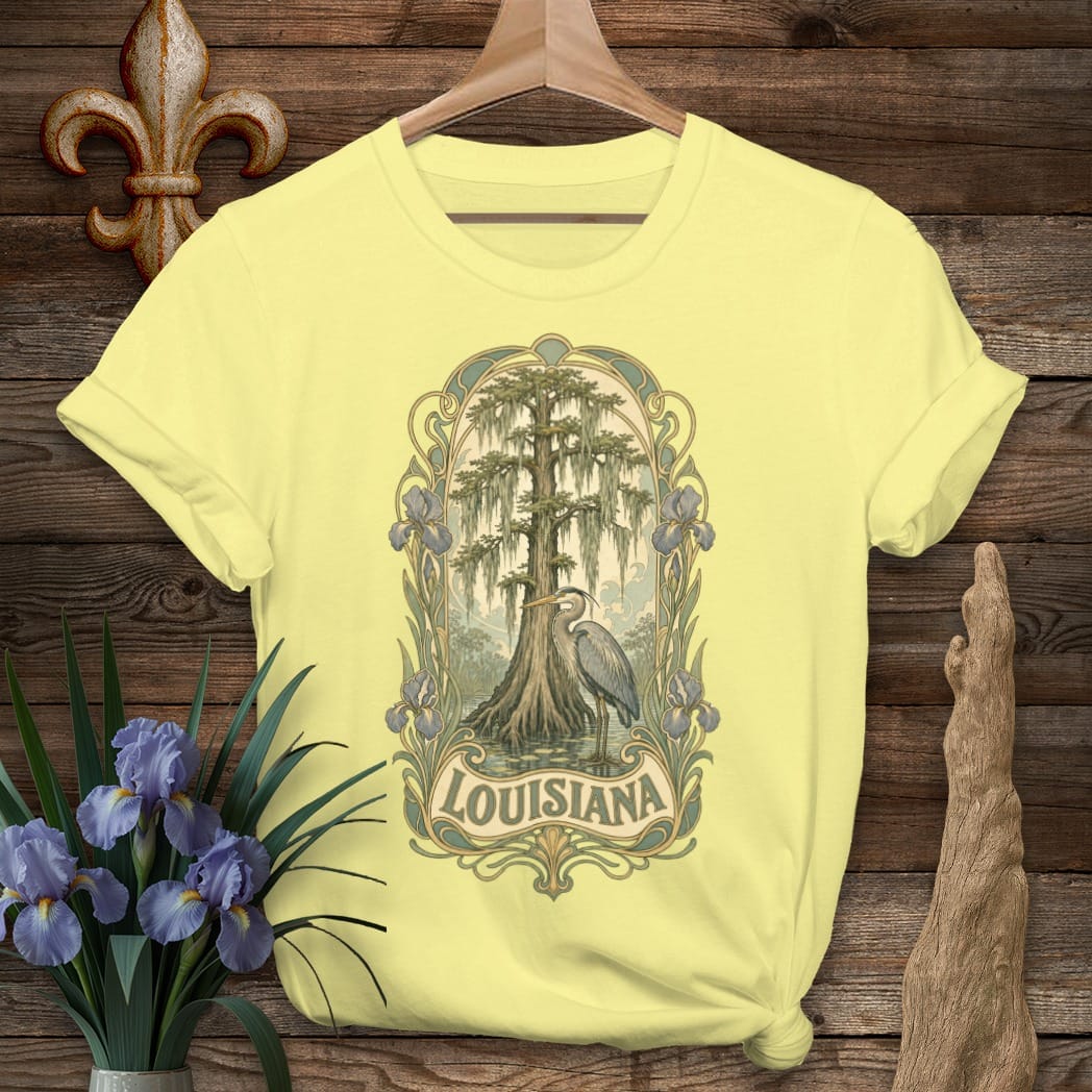 S / Cornsilk Louisiana Louisiana Bayou T-Shirt by Laissez Faire Wear