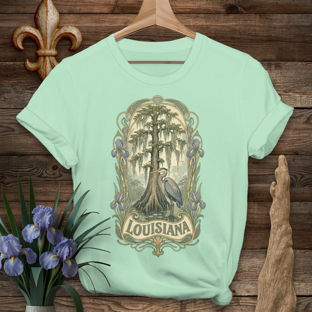 S / Mint Green Louisiana Louisiana Bayou T-Shirt by Laissez Faire Wear