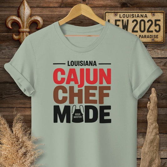 S / Sage Louisiana Louisiana Cajun Chef Mode T-Shirt by Laissez Faire Wear