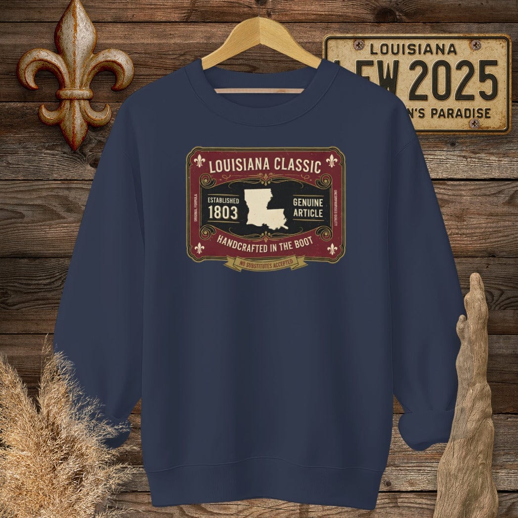 S / Navy Louisiana Louisiana Classic Sweatshirt by Laissez Faire Wear