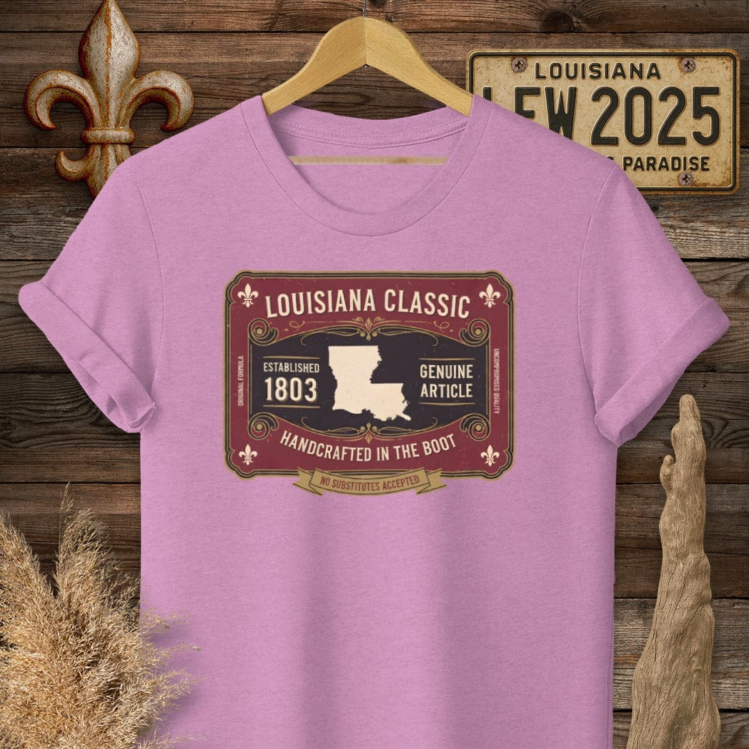 S / Heather Radiant Orchid Louisiana Louisiana Classic T-Shirt by Laissez Faire Wear